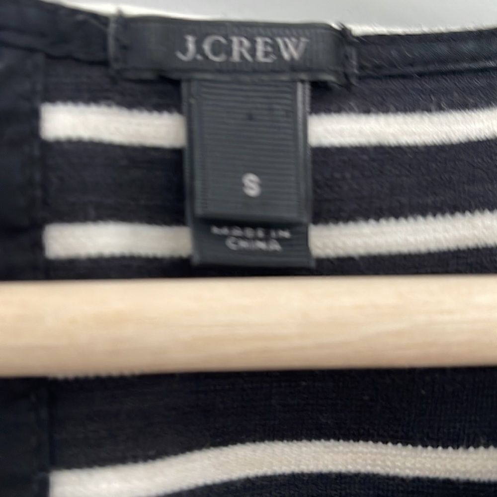 J. CREW Ponte Peplum Top in Stripe Black and White Size Small - Picture 3 of 8